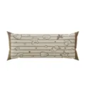 Long bolster pillow detail showing marine seashell and starfish patterns on beige stripe fabric. - Double-Sided Pattern 30x50cm (Cover Without Core) / Beach Shell D (Long)