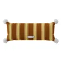 French vintage style long bolster pillow with vertical stripes and cute pom-pom corners. - Double-Sided Pattern 30x50cm (Cover Without Core) / French Retro Pillow D(Long) White Pom-pom