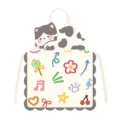 Süße Cartoon Katze geformte Schürze mit Doodle Drucken, ideal für Küche Kochen und Hausreinigung. - 65x75cm / Liegende Katze 2 Beige Gurt