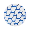 Set de table rond en tissu style nordique avec motif lapin bleu, napperon isolant. - Motif Lapin 01 / 17x17 Set de Table