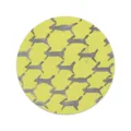 Set de table rond en tissu nordique avec motif de lapin gris sur fond jaune charmant. - Motif Lapin 05 / 17x17 Set de Table