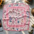 Retro floral print silk scarf 70cm square neckerchief elegant women hair accessory - 29 Choose Style from Image