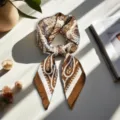 Brown paisley square scarf, elegant retro neck scarf and chic hair accessory for women daily wear. - 36 Select by Image