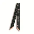 Foulard cravate étroit en soie noir et rose pour femme, accessoire élégant pour sac. - Style 23