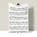 Classical music sheet blanket, Chopin Waltz design throw blanket for cozy sofa and home decor. - 100x70cm (Throw Blanket) / Sheet Music 03