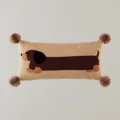 Simpatico cuscino lungo a forma di bassotto con pon pon, morbido cuscino peluche divano. - Stampa Bifacciale 40X60cm (Senza Imbottitura) / Bassotto Marrone