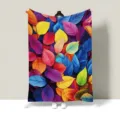 Vibrant colorful leaf flannel blanket soft cozy lightweight throw for bedroom and office - 100x70cm [Lap Blankets] / Personalized Leaf 02