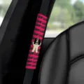 Copertura per cintura di sicurezza auto con testo Good Luck rosso e simpatico cane per decorare - A-09 Fortuna Cartone Animato