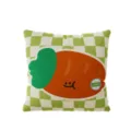Housse de coussin carrée style dopamine fruits mignons, design à carreaux vert et blanc. - Impression Double Face 40x40cm (Housse Sans Rembourrage) / Fruit Mignon Dopamine B