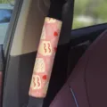 Pink strawberry dessert car seat belt cover cute cartoon doodle shoulder pad decoration - Pink Dessert 02