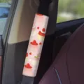 Pink dessert car seat belt cover cute cartoon strawberry pudding shoulder pad decor - Pink Dessert 05