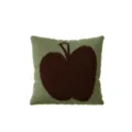 Housse de coussin verte avec motif de pomme marron artistique, coussin carré pour canapé. - Impression Double Face 40x40cm (Housse Sans Rembourrage) / Fruit Rétro B