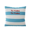 Blue and white striped throw pillow cover with stylish printed design for living room sofa. - Modern Minimalist Striped D