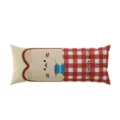 Niedliches Cartoon Toast Langes Kissen Sofa Kissen Weiche Plüsch Bett Rücken Taille Kissen - Koreanischer Cartoon Toast D (Langer Streifen) / Doppelseitiges Muster 30x50cm (Kissenbezug Ohne Füllung)