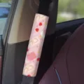 Pink cute strawberry ice cream car seat belt cover soft shoulder pad interior accessory - Pink Dessert 10