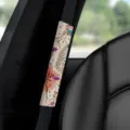 Car seat belt cover with artistic colorful dot floral print, soft and comfortable interior accessory. - Chinese Style Polka Dot Style 03