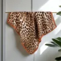 Women leopard print square scarf retro silk neckerchief elegant small scarf for daily wear. - 28 Choose Style from Image