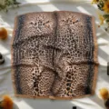 Retro leopard print square silk scarf for women, elegant neckerchief for chic styling. - 28 Choose Style from Image