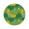 Rond stoffen placemat met schattig konijnen- en graspatroon, hittebestendige eettafelmat. - Avontuur Konijn 01 Plaatsmat / 17x17 inch