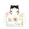 Delantal lindo del gato de la historieta con bolsillo, babero de cocina elegante para el hogar. - 65x75cm (Lino de algodón grueso para adultos) / Cabeza de Gato 4 Correa Beige