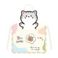 Grembiule smanicato in tessuto con gatto di cartone animato carino per cucina e pittura. - Testa di Gatto 5 Cinturino Beige