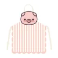 Détail de tablier en forme de cochon rose mignon, vue rapprochée tablier de cuisine en tissu. - 65x75cm Adulte Épaissi Coton Lin / Tête d'Animal 3