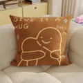 Cuscino decorativo marrone in stile cartoon, morbida federa in velluto con dolce grafico. - Stampa Bifacciale 35x35cm (Copertura Senza Imbottitura) / Marrone Amichevole