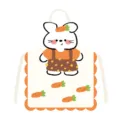 Détail de motif de lapin de dessin animé mignon sur tablier de cuisine en tissu blanc pour la cuisson. - Petit Lapin (Taille Adulte) / 65x75cm