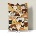 Cute cartoon cats pattern flannel blanket for cozy home student dormitory bed nap use. - Style 2 / 100x70cm