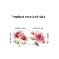 Pink floral self-adhesive wall sticker, size 30x30cm, waterproof and removable decor. - Pink Watercolor Floral Style (KSC228C) / 2 Sheets Set
