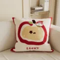 Joli coussin décoratif serpent fruit de dessin animé pour canapé de salon, housse douce. - Impression Double Face 35x35cm (Housse Sans Rembourrage) / Serpent aux Fruits