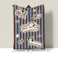 American style throw blanket featuring cute doodle dogs pattern, perfect for office nap or sofa. - 100x70cm / Retro Puppy