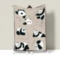Cozy fleece blanket featuring cute cartoon pandas and sweet English phrases for home or office. - 100x70cm / Dancing Bear