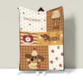American style throw blanket cute cartoon dachshund pattern warm soft couch nap blanket office - Hazelnut Block House