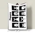 Black and white animal pattern fleece blanket, soft and warm mini knee blanket for office nap use. - 100x70cm / Dog Comics