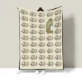 Cozy small blanket for office nap, cute tea cups and animal pattern, soft knee cover. - Sleepy Coffee