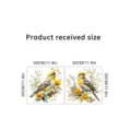 Self-adhesive wall stickers featuring yellow birds and sunflowers, size 30x30cm, ideal for home decor. - Yellow Bird and Sunflower Style (KSC228G) / 2 Sheets Set