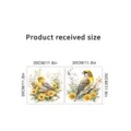 Floral yellow bird wall stickers self-adhesive waterproof removable wall art decor 30x30cm - Yellow Finch and Daisy Style (KSC228H) / 2 Sheets Set