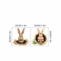 Cute rabbit wall sticker size chart detailing 30x30cm dimensions for toilet or room decor. - Peeking Rabbit Style (KSC228I) / 2 Sheets Set