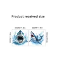 Waterproof self-adhesive shark wall sticker detail view showing 30cm size dimensions. - Undersea Shark Style (KSC228L) / 2 Sheets Set