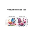 Details of waterproof self-adhesive wall stickers featuring colorful butterflies and flowers. - Butterfly and Flower Style (KSC228P) / 2 Sheets Set