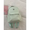 Mochila verde claro con textura tejida, elegante bolso casual amplio para estudiantes. - Sin colgante / Verde