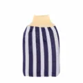 Verdickter doppelseitiger Peeling-Duschhandschuh marineblau gestreifter Badekörperreiniger - Marineblau