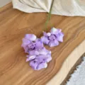 Μωβ τεχνητό τριαντάφυλλο 3 κεφαλών για διακόσμηση σπιτιού και ανθοσυνθέσεις γάμου. - Βαθύ μωβ