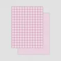 Carta da imballaggio floreale spessa a quadri, rosa retro, 38x50cm, 10 fogli per bouquet. - Griglia Rosa Antico Retrò (Confezione da 10) / 38x50cm