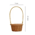 Handmade woven small flower basket rattan plant pot desktop storage basket decorative - 1 Piece / Brown