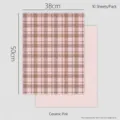 Carta da regalo per fiori a quadri rosa 38x50cm 10 fogli confezione spessa bouquet - Griglia Rosa Argilla Opaca (Confezione da 10) / 38x50cm