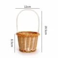 Small woven flower basket with handle, plastic rattan storage basket for miniature plants. - 1 Piece / Orange