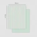 Carta da imballaggio per fiori verde menta a righe per bouquet 38x50cm 10 fogli - Striscia Verde Menta (Confezione da 10) / 38x50cm