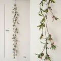 Christmas artificial mistletoe garland 160cm long red berries pinecones festive vine - 1.6M Red Berry Willow Leaf Garland